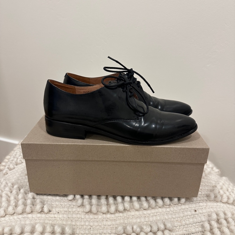 Madewell Classic Black Leather Oxfords